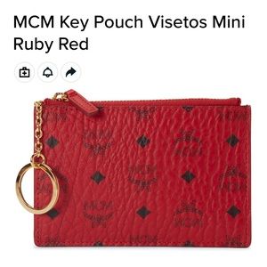 MCM key pouch visetos mini ruby red
